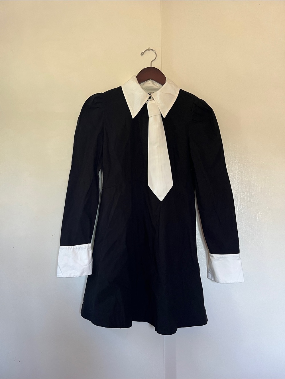 NWT Anthropologie Maeve Black Dress with White Collar - Picture 1 of 5